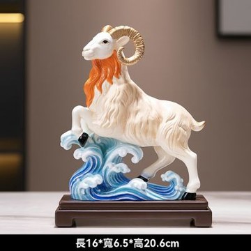 名揚四海招財羊擺件 客廳玄關酒櫃裝飾品 喬遷新居開業禮物(辦公室招財羊擺件)