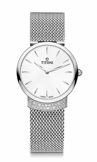 TITONI瑞士梅花錶優雅伊人系列TQ42912S-590簡約金屬時尚腕錶/銀+白32mm｜樂天全館特惠中★指定刷卡回饋10%