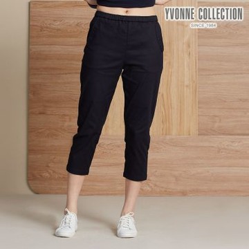 YVONNE 以旺傢飾 斜紋彈力七分褲-深丈青（M/L）