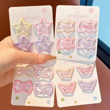 🍭臺灣出貨🍭兒童粉色星星髮卡女孩側邊劉海夾子髮夾兒童髮夾可愛碎髮公主髮飾 兒童髮飾 髮夾 頭飾 bb夾 可愛髮夾