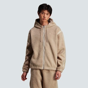 ADIDAS P ESS FLEECEJKT 三葉草 男休閒外套-杏色-IM4441