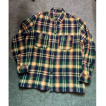 【TACKSTHGOOD】ZARA 格紋 法蘭絨 長袖襯衫 藍 橘 綠 L號