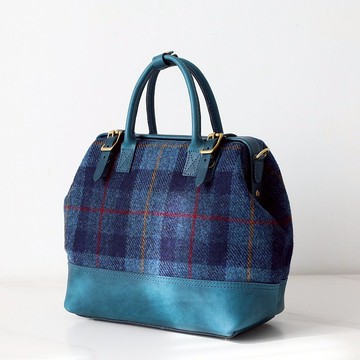 【羊毛拼皮醫生包】Harris Tweed暖到心坎秋冬女士包包手提包大號