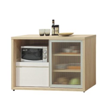 文創集 泰多卡4尺鋁框推門拉盤低餐櫃-121x45x81cm免組