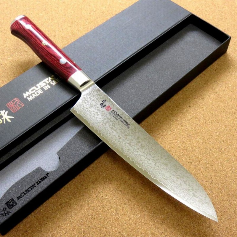 関の刃物 牛刀 18cm (180mm) 三昧 クラシック プロ ダマスカス 紅蓮 33 ...