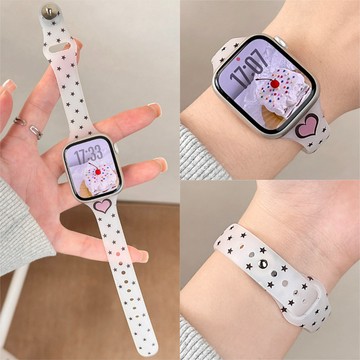 小蠻腰果凍星星矽膠錶帶 適用 蘋果手錶錶帶 Apple Watch S11 S10/9/8/7 SE3Ultra49mm