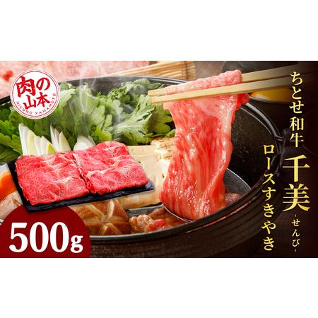 ふるさと納税 ちとせ和牛「千美」ロースすきやき　500ｇ＜肉の山本＞ 北海道千歳市