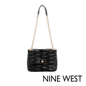 NINE WEST AVIVA 絎縫掀蓋肩背包-黑色(140821)