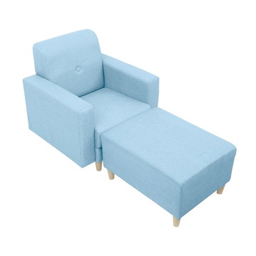 【多瓦娜】帕斯尼貓抓皮時尚單人沙發組合/三色水藍