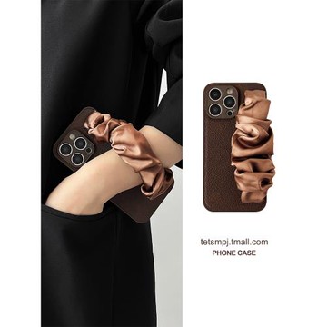 適用蘋果17promax手機殼夏季新款絲巾腕帶iPhone16輕奢15PM創意全包軟殼14pro男女時尚高級感17pro防摔套16