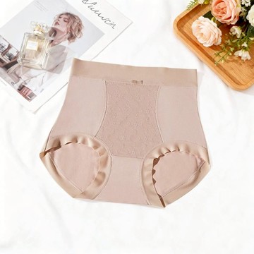 蘭妮詩莫代爾蕾絲高腰無痕抑菌內褲8834-咖色XL