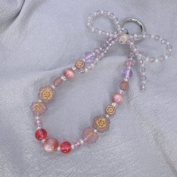 Rom828串珠手機鍊-捷克盛花 266