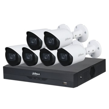 Dahua 昌運監視器 套餐 DH-XVR5108HS-I3 8路錄影主機+DH-HAC-HFW1500TN-A 500萬畫素 紅外線槍型攝影機*6