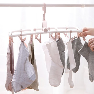 晾衣架多夾子嬰兒曬襪子晾內褲掛鉤曬內衣架神器宿舍陽臺用曬襪架