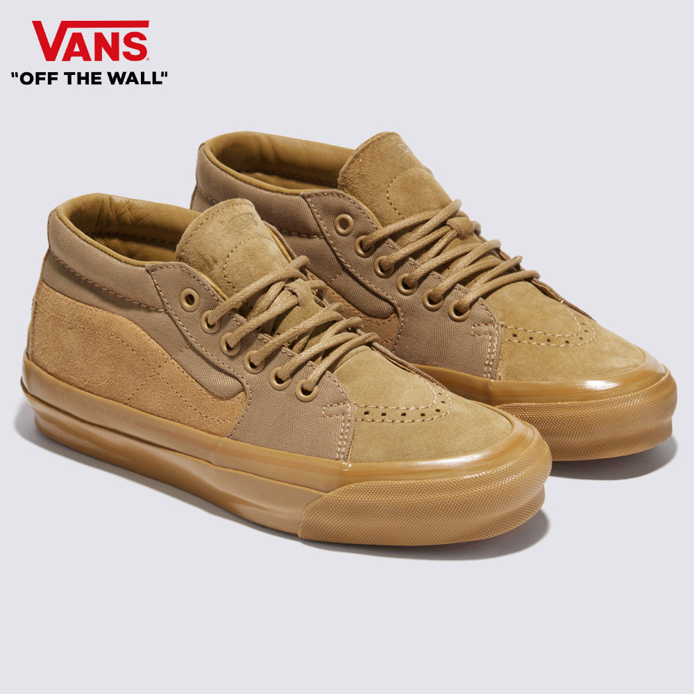 Vans Tokyo Design Collective Sk8-Mid Reissue 83 MG 男女款奶茶色滑板鞋