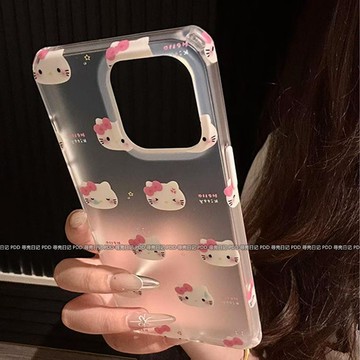 kitty手機殼🎀 滿屏kitty貓iPhone15/16promax手機殼11可愛xr磨砂13/14膚感12軟8