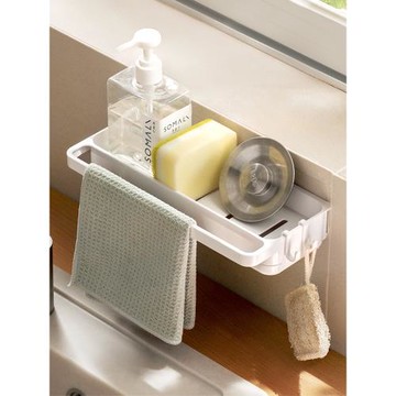 日式抹布瀝水架廚房水槽水龍頭壁掛式置物架家用洗碗布收納架子