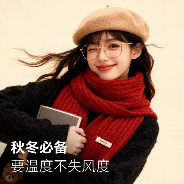 台灣熱賣學生冬季純色保暖圍巾女高顔值防風防寒圍脖羊毛針織舒適保暖圍巾-L1001 JXLM