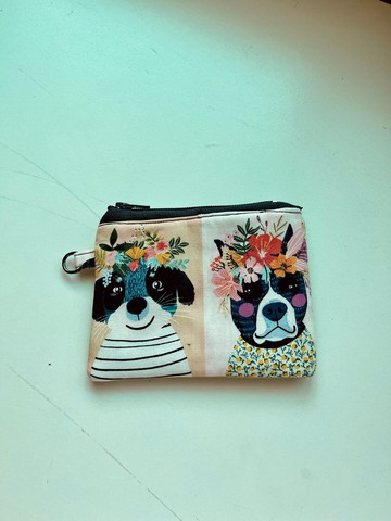 可愛花環狗狗零錢包