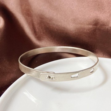 可刻字 手工錶帶款古董 純銀手環 手鏈 6mm