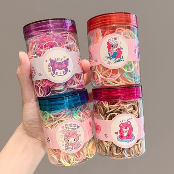 桃園店🥇女童一次性橡皮筋高彈力寶寶不傷頭髮頭繩兒童紮頭髮彩色髮圈迷你