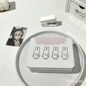 台灣免運🔥Miffy 米菲兔周邊 可愛米菲兔鐵盒 小卡收納鐵盒 可愛整理桌面收納高顏值ins風圖案 交換禮物