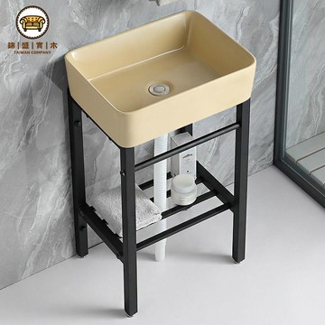 免運 公司貨 洗手盆 陶瓷盆 不鏽鋼支架洗手盆 簡易無孔洗手盆落地式洗臉盆柜組合衛生間不銹鋼支架陶瓷洗漱臺工廠直銷 售後保障 年終鉅惠 5j86