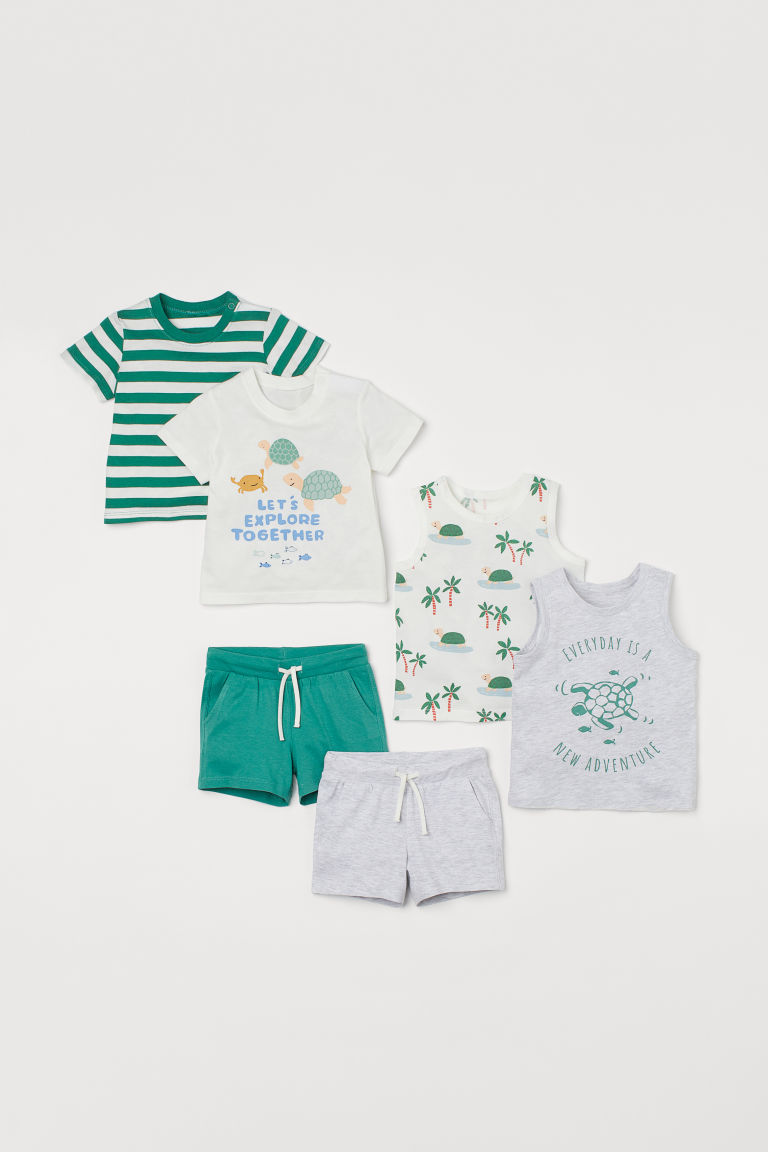 H & M - 夏日6件組套裝 - 綠色