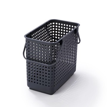 【日本like-it】日製可堆疊加高洗衣隙縫籃-L-深灰