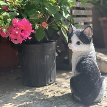 免運 開立發票 戶外擺件 卡通擺件 庭院擺件 可愛小貓園藝裝飾擺件落地仿真戶外花園別墅庭院園林景觀動物雕塑特惠/快速出貨AA0821