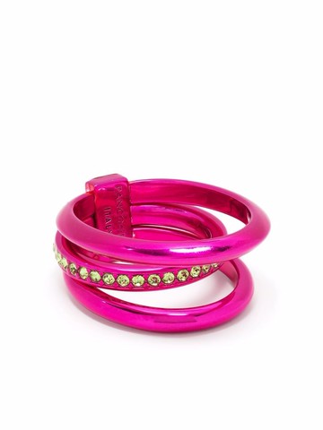 Panconesi - Solar Crystal stacked ring - women - Brass - 50 - Pink