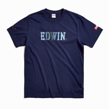 EDWIN｜男裝｜仿布紋印花短袖T恤