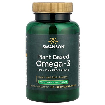 Swanson Vitamins, 植物基 Omega-3，120 粒液體全素膠囊