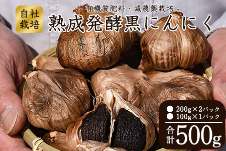 こだわり農家の減農薬栽培「発酵熟成 黒にんにく」500g 山形県産　012-G-JF011