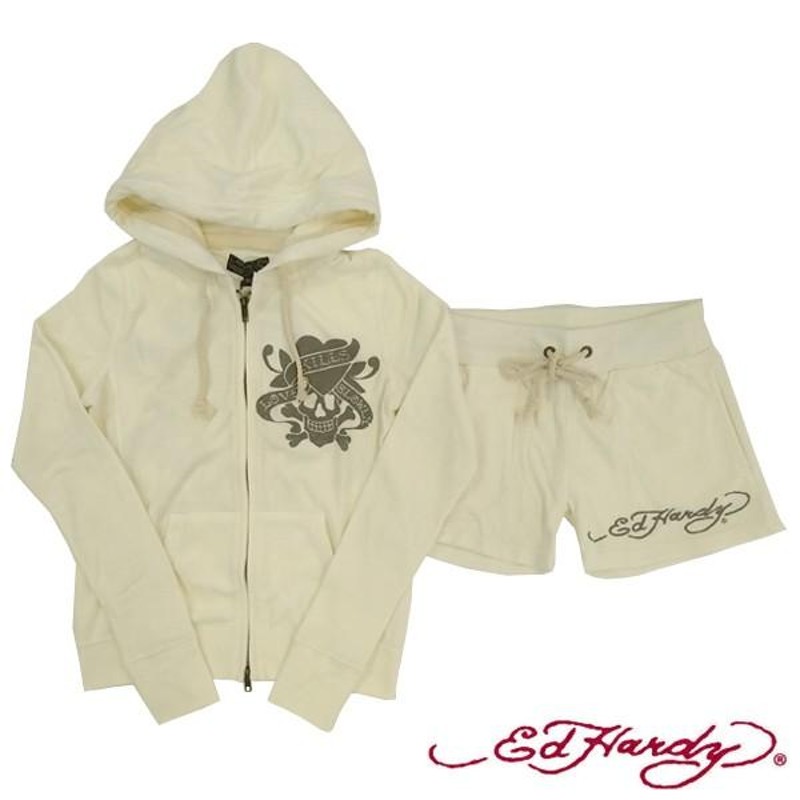 エドハーディー レディース 長袖 パイル セットアップ Ed Hardy LOVE