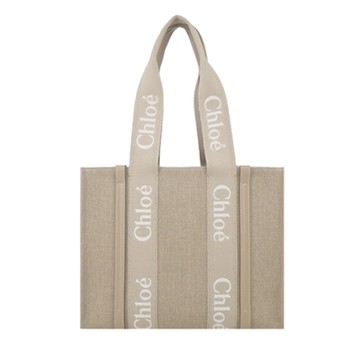 Chloe Woody tote bag帆布托特包(中號/淺褐)