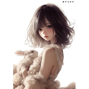 【3 月新品 2】07-095-0193 人物貼紙 動物與少女蕾絲