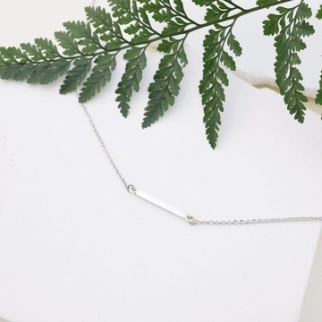 長方形bar手工純銀項鍊