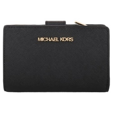 MICHAEL KORS   金LOGO防刮皮革釦式拉鍊短夾