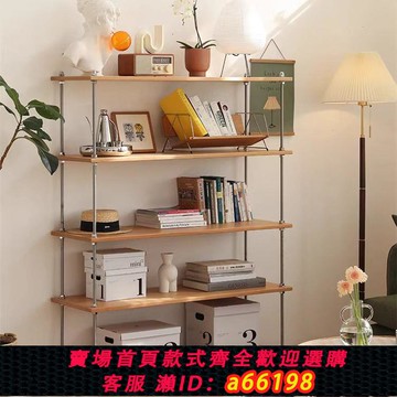 【台灣公司 可開發票】北歐ins風不銹鋼落地置物架網紅書架客廳臥室廚房多層收納置物架