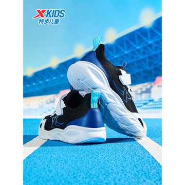 特步童鞋男童魔術貼鞋子秋季新款大童緩震減震運動鞋兒童密網跑鞋