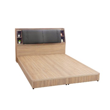 【本木】艾尼 USB插座貓抓皮房間二件組-雙人5尺(床頭+六分床底)梧桐