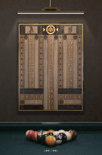 MOONTOOL/ASE/銅質版/撞球計分板Billiard Scoreboard