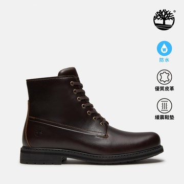 男款深棕色Stormbucks側拉鍊皮革防水靴|A2N2GW01