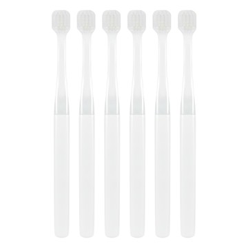 MUJI 無印良品 可替換刷頭的牙刷 寬刷頭/一般刷毛 白色  6支  1入
