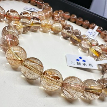 銅鈦晶手珠 紅銅鈦 咖啡鈦 鈦晶 咖啡鈦 咖啡鈦晶🌠三新水晶🌠 Rutilated Quartz 銅鈦 鈦晶