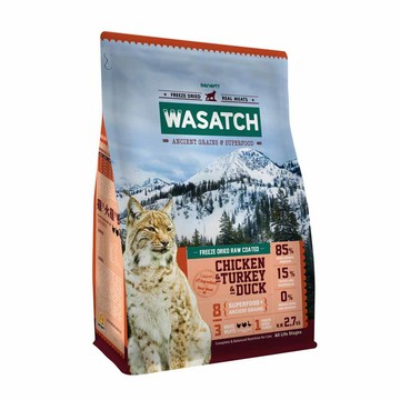 成貓/全齡貓飼料 【WASATCH】瓦莎奇原生貓糧 2.7kg 3種白肉 雞+火雞+鴨