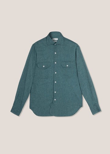 doppiaa Aantero Teal Flannel Shirt