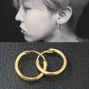 現貨-韓版GD同款耳環情侶款圓圈耳環創意款簡約時尚耳釘飾品 C2