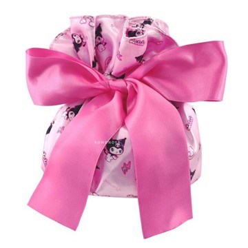 小禮堂 酷洛米  緞面蝴蝶結造型束口袋 (#世界クロミ化計画)